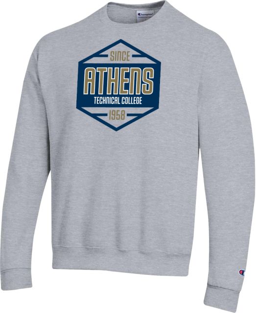 Athens Technical Champion Fleece Crew Athens Technical College Since 1958 - Hexagon - ONLINE ONLY