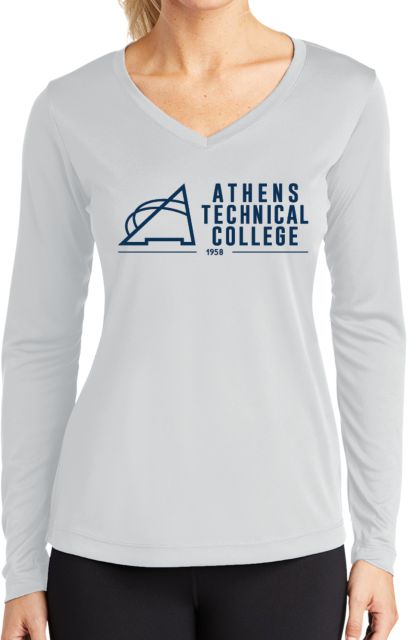 Athens Technical Womens Performance Long Sleeve V Neck Shirt Athens Technical College - ONLINE ONLY