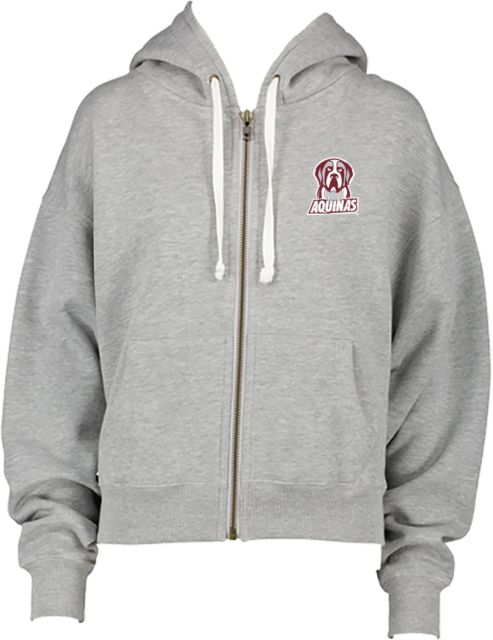 Aquinas College ENZA Womens Boxy Full Zip Hood Athletic Aquinas Mascot - ONLINE ONLY