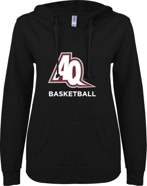 Aquinas College ENZA Womens V Notch Raw Edge Fleece Hoodie AQ Basketball - ONLINE ONLY