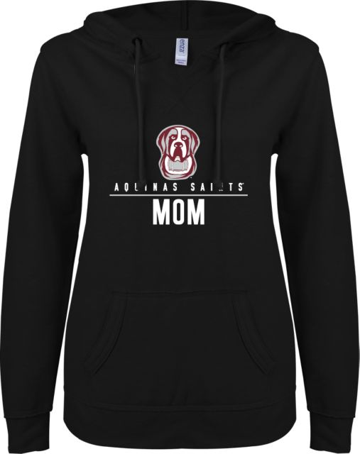 Aquinas College ENZA Womens V Notch Raw Edge Fleece Hoodie Mom - Aquinas College - ONLINE ONLY