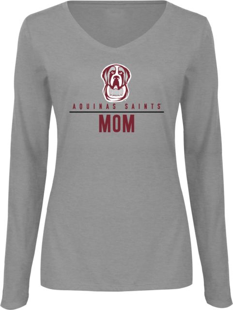 Aquinas College Womens Long Sleeve V Neck Tee  Mom - Aquinas College - ONLINE ONLY