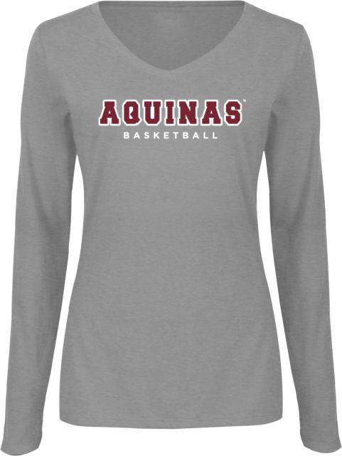 Aquinas College Womens Long Sleeve V Neck Tee  Aquinas Basketball - ONLINE ONLY