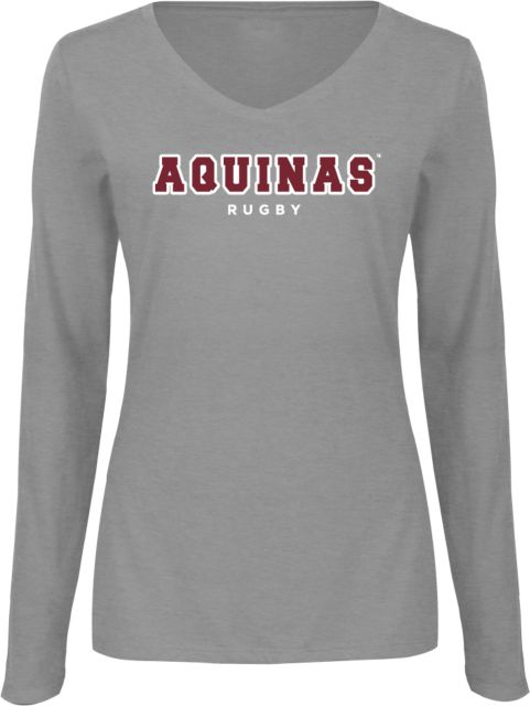 Aquinas College Womens Long Sleeve V Neck Tee  Aquinas Rugby - ONLINE ONLY