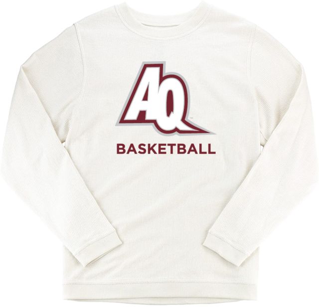 Aquinas College Boxercraft Womens Cream Corded Crew AQ Basketball - ONLINE ONLY