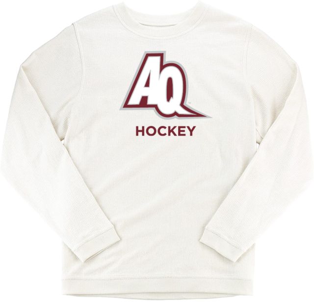 Aquinas College Boxercraft Womens Cream Corded Crew AQ Hockey - ONLINE ONLY