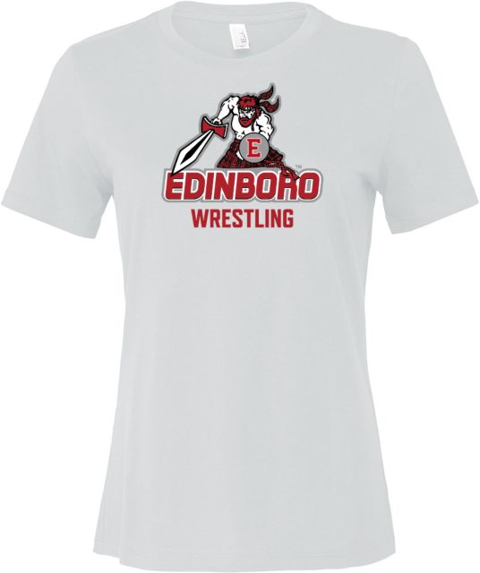 PennWest Edinboro Bella + Canvas Womens Relaxed Cotton T Shirt Edinboro - Wrestling - ONLINE ONLY
