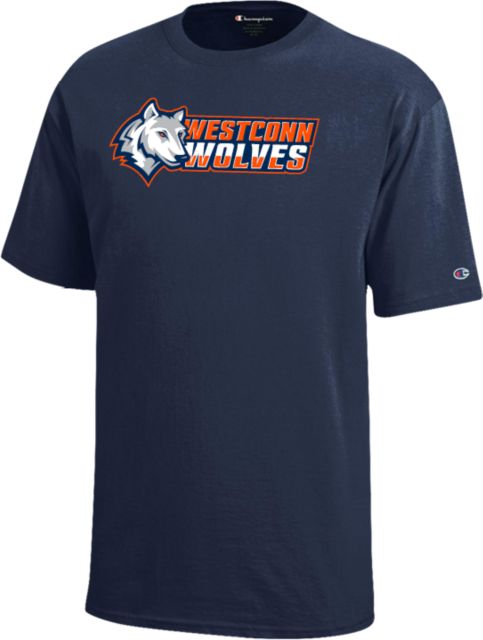 Western Connecticut Champion Youth Short Sleeve Tee Westconn Wolves Mascot Head Left - ONLINE ONLY