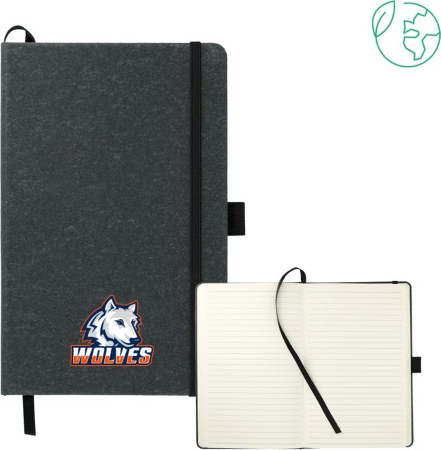 Western Connecticut 5.5 x 8.5 FSC Mix Recycled Leather Bound Journal Mascot - ONLINE ONLY