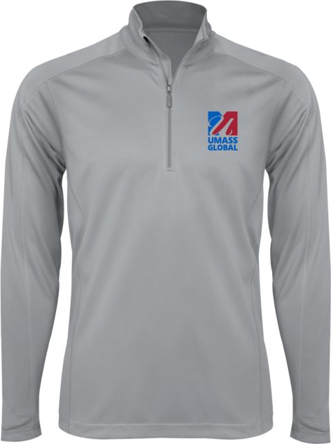 UMass Global Syntrel Platinum Interlock 1/4 Zip  UMass Global Primary Logo Stacked - ONLINE ONLY