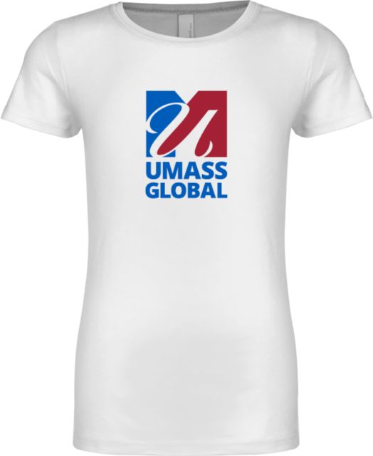 UMass Global Next Level Girls Fashion Fit T Shirt  UMass Global Primary Logo Stacked - ONLINE ONLY