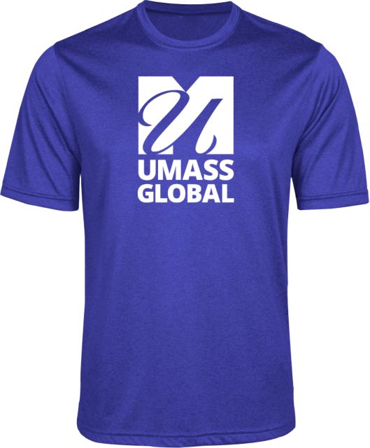 UMass Global Performance Heather Contender Tee  UMass Global Primary Logo Stacked - ONLINE ONLY