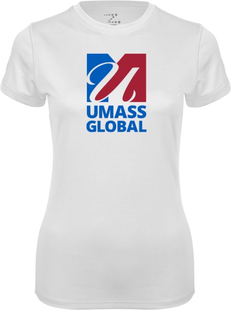 UMass Global Womens Performance Short Sleeve Tee  UMass Global Primary Logo Stacked - ONLINE ONLY