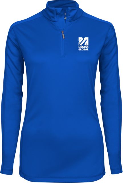 UMass Global Womens Syntrel Interlock 1/4 Zip  UMass Global Primary Logo Stacked - ONLINE ONLY