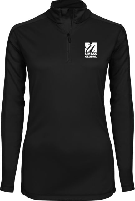UMass Global Womens Syntrel Interlock 1/4 Zip  UMass Global Primary Logo Stacked - ONLINE ONLY