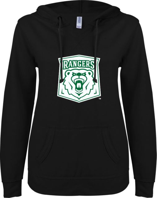 Wisconsin Parkside ENZA Womens V Notch Raw Edge Fleece Hoodie Primary Athletic Mark - ONLINE ONLY