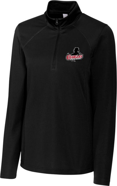 Dominican Clique Womens Ice Pique Half Zip Dominican University Primary Athletic Mark - ONLINE ONLY