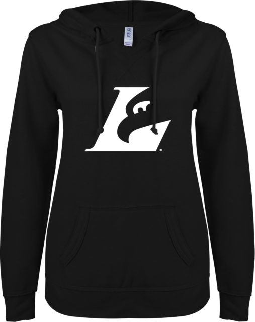 Wisconsin La Crosse ENZA Ladies V Notch Raw Edge Fleece Hoodie Eagle L - ONLINE ONLY