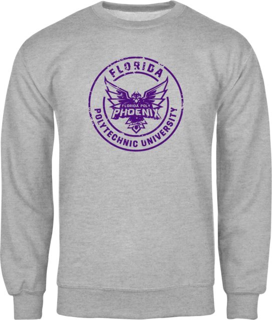 Florida Poly Univ Grey Fleece Crew Florida Poly Distressed - ONLINE ONLY