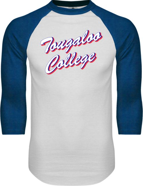 Tougaloo Raglan Baseball T Shirt Tougaloo College Brush Script - ONLINE ONLY