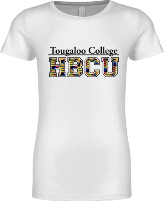 Tougaloo Next Level Girls Fashion Fit T Shirt HBCU Kente Pattern - ONLINE ONLY