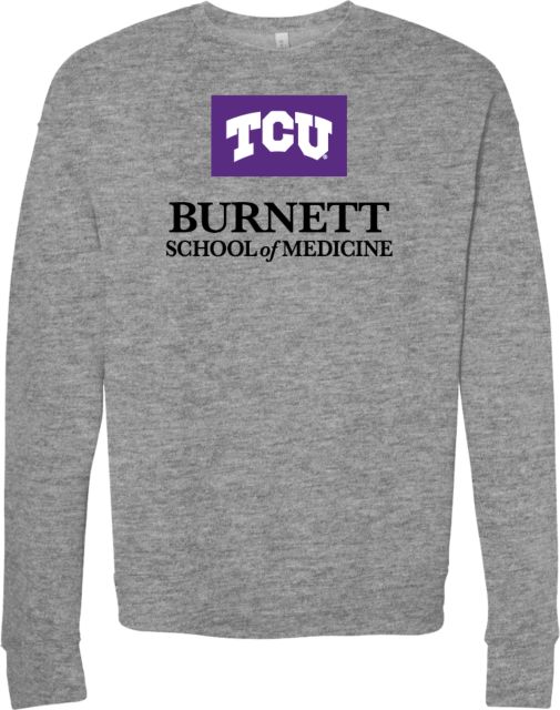 TCU Bella + Canvas Fleece Crew TCU Burnett School of Medicine Vertical - ONLINE ONLY