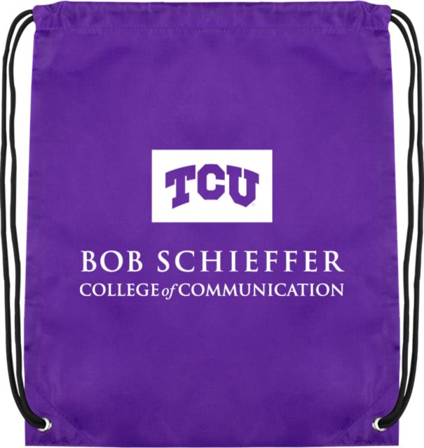 TCU Drawstring Backpack Bob Schieffer College of Communication - ONLINE ONLY