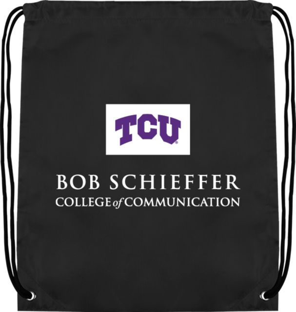 TCU Drawstring Backpack Bob Schieffer College of Communication - ONLINE ONLY