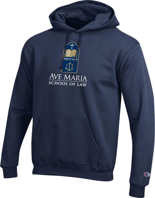 Ave Maria Law Champion Fleece Hoodie Ave Maria School of Law Logo Stacked - ONLINE ONLY