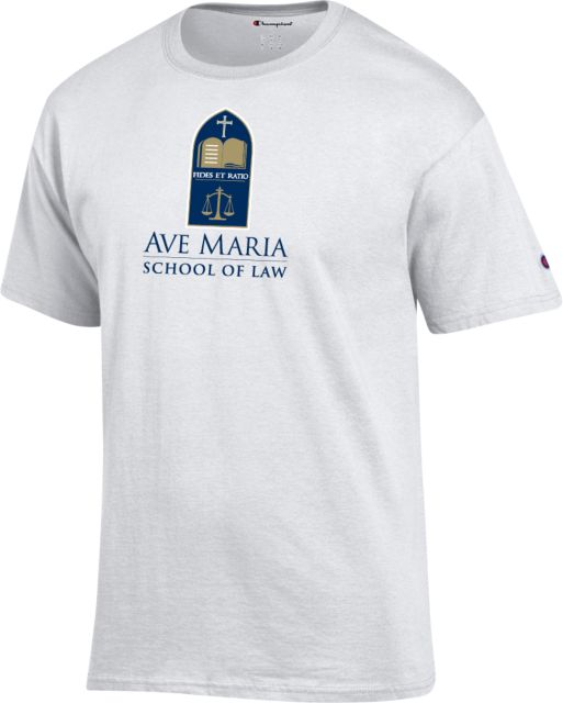 Ave Maria Law Champion T Shirt Ave Maria School of Law Logo Stacked - ONLINE ONLY