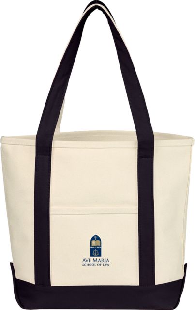 Ave Maria Law Cotton Canvas Tote Bag Ave Maria School of Law Logo Stacked - ONLINE ONLY