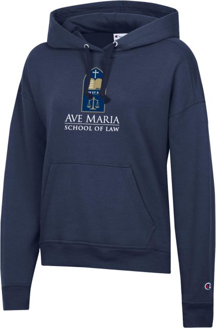 Ave Maria Law Champion Womens Powerblend Pullover Hood Ave Maria School of Law Logo Stacked - ONLINE ONLY