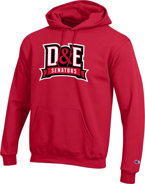 Davis & Elkins Champion Scarlet Fleece Hoodie D and E Senators - ONLINE ONLY