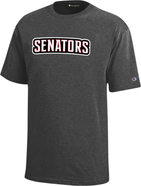 Davis & Elkins Champion Youth Granite Heather Short Sleeve Tee Senators Word Mark - ONLINE ONLY