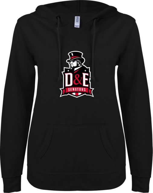 Davis & Elkins ENZA Womens V Notch Raw Edge Fleece Hoodie DE Senators - ONLINE ONLY