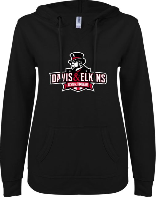 Davis and Elkins ENZA Ladies V Notch Raw Edge Fleece Hoodie Acro and Tumbling - ONLINE ONLY