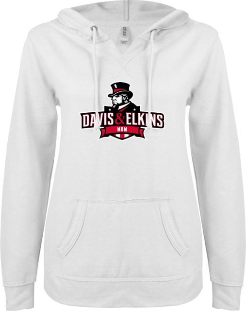 Davis and Elkins ENZA Ladies V Notch Raw Edge Fleece Hoodie Davis and Elkins Mom - ONLINE ONLY
