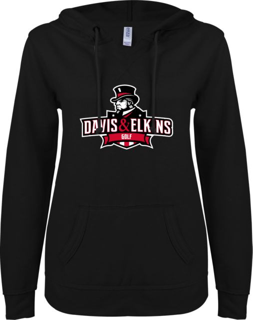 Davis and Elkins ENZA Ladies V Notch Raw Edge Fleece Hoodie Golf - ONLINE ONLY