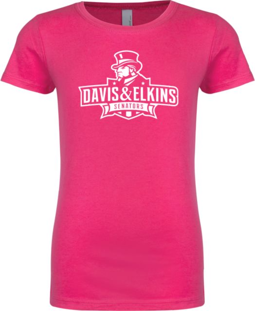 Davis & Elkins Next Level Girls Fuchsia Fashion Fit T Shirt Primary Mark - ONLINE ONLY