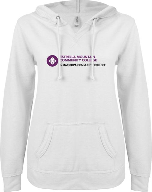 Estrella Mountain ENZA Ladies V Notch Raw Edge Fleece Hoodie Primary Mark - ONLINE ONLY