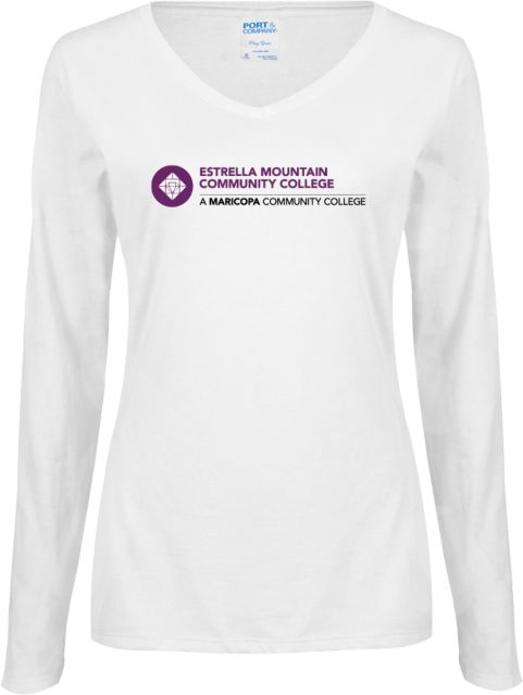 Estrella Mountain Ladies Long Sleeve V Neck Tee Primary Mark - ONLINE ONLY