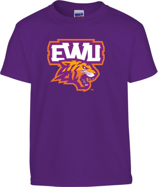 Edward Waters Youth Purple T-Shirt EWU Tiger Head - ONLINE ONLY