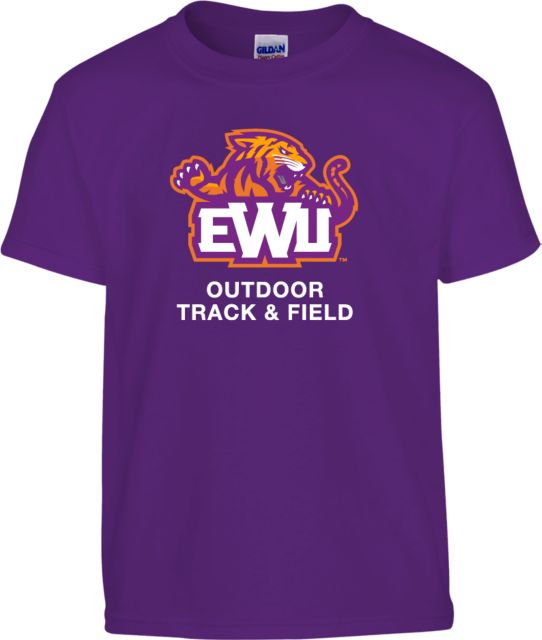 Edward Waters Youth Purple T-Shirt EWU Outdoor Track and Field - ONLINE ONLY