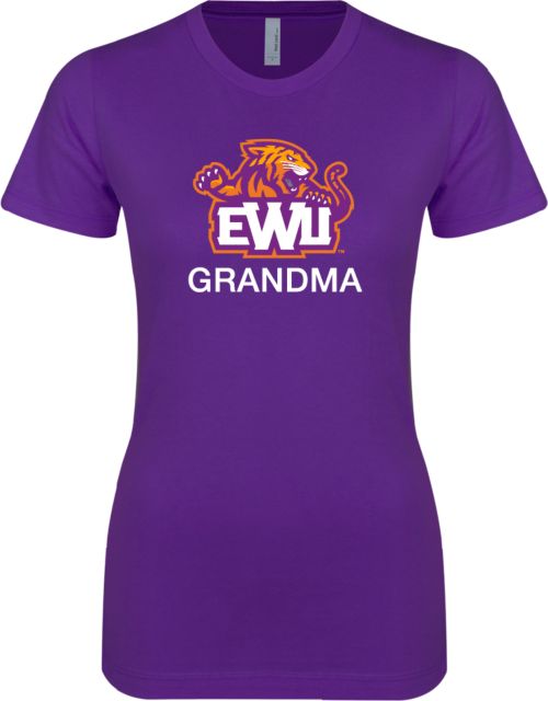 Edward Waters Next Level Ladies SoftStyle Junior Fitted Purple Tee EWU Grandma - ONLINE ONLY