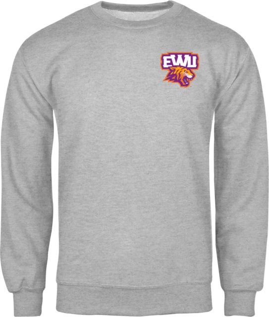 Edward Waters Grey Fleece Crew EWU Tiger Head - ONLINE ONLY