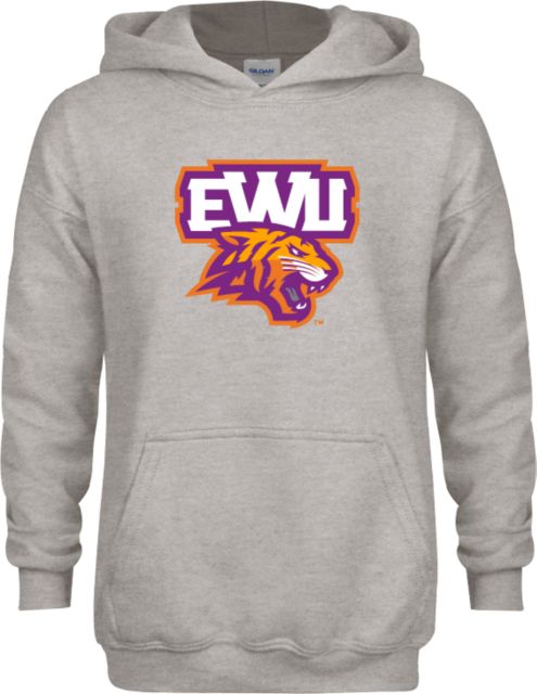 Edward Waters Youth Grey Fleece Hood EWU Tiger Head - ONLINE ONLY
