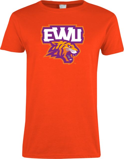Edward Waters Ladies Orange T-Shirt EWU Tiger Head - ONLINE ONLY