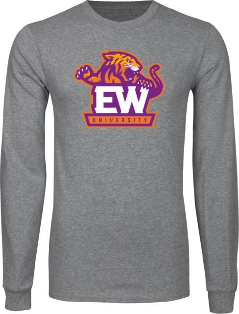 Edward Waters Grey Long Sleeve T-Shirt EW Tiger Primary - ONLINE ONLY