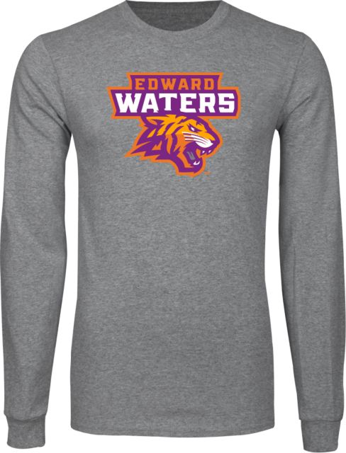 Edward Waters Grey Long Sleeve T-Shirt EW Tiger Head Primary - ONLINE ONLY