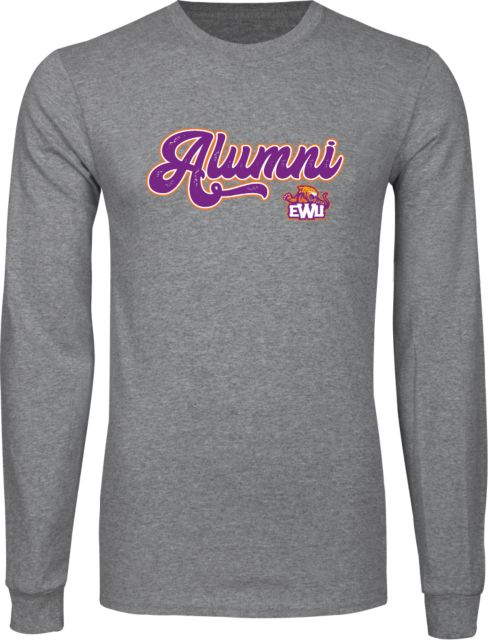 Edward Waters Grey Long Sleeve T-Shirt EWU Alumni Script - ONLINE ONLY